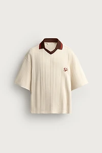 EMBROIDERED STRUCTURED POLO SHIRT