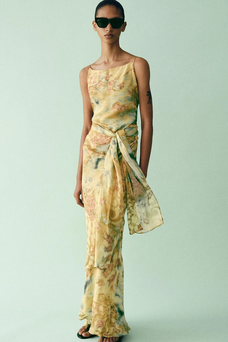 ZW COLLECTION PRINTED BOW DRESS