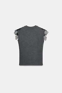 FLORAL RIBBED TOP