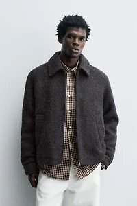 CROPPED FIT TEXTURED OVERSHIRT