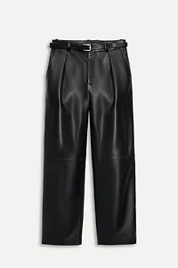 PLEATED LEATHER BELTED PANTS 50TH ANNIVERSARY