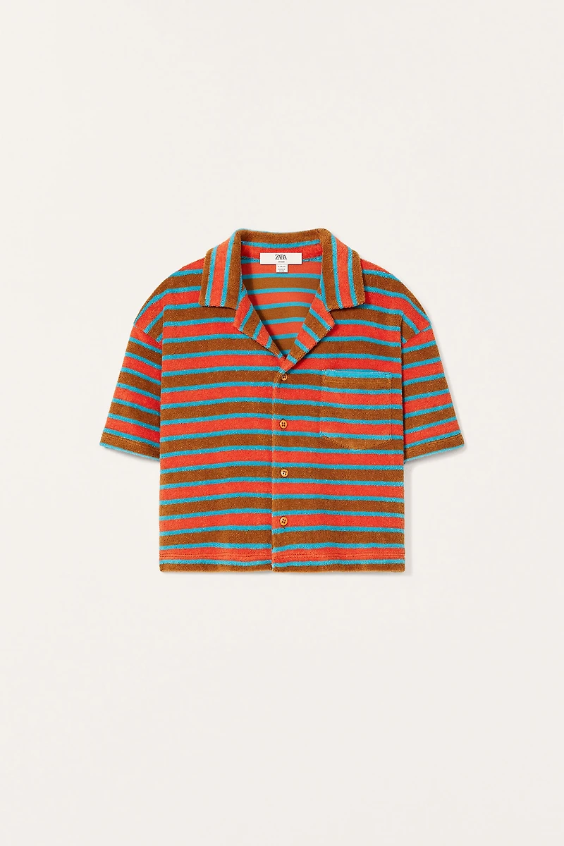 LIMITED EDITION STRIPED TOWEL POLO SHIRT