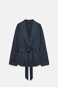 ZW COLLECTION LINEN BELTED BLAZER