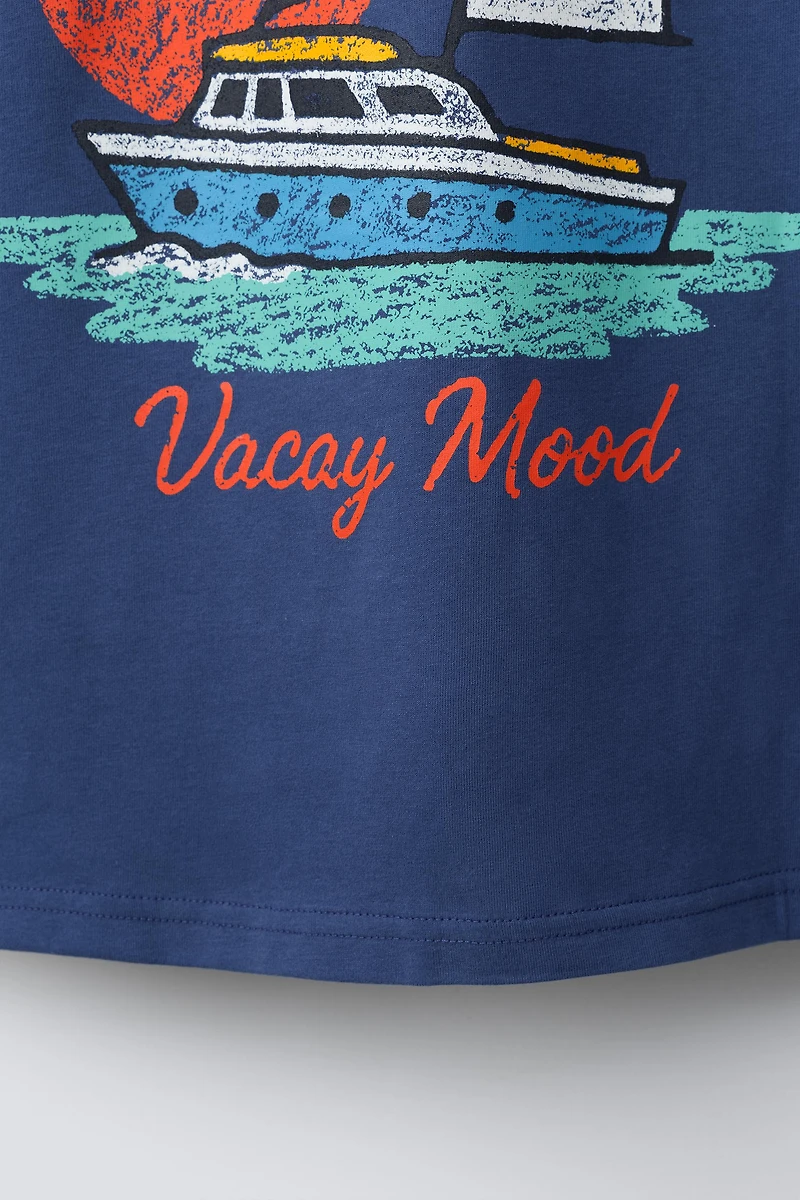 SAILBOAT PRINT T-SHIRT