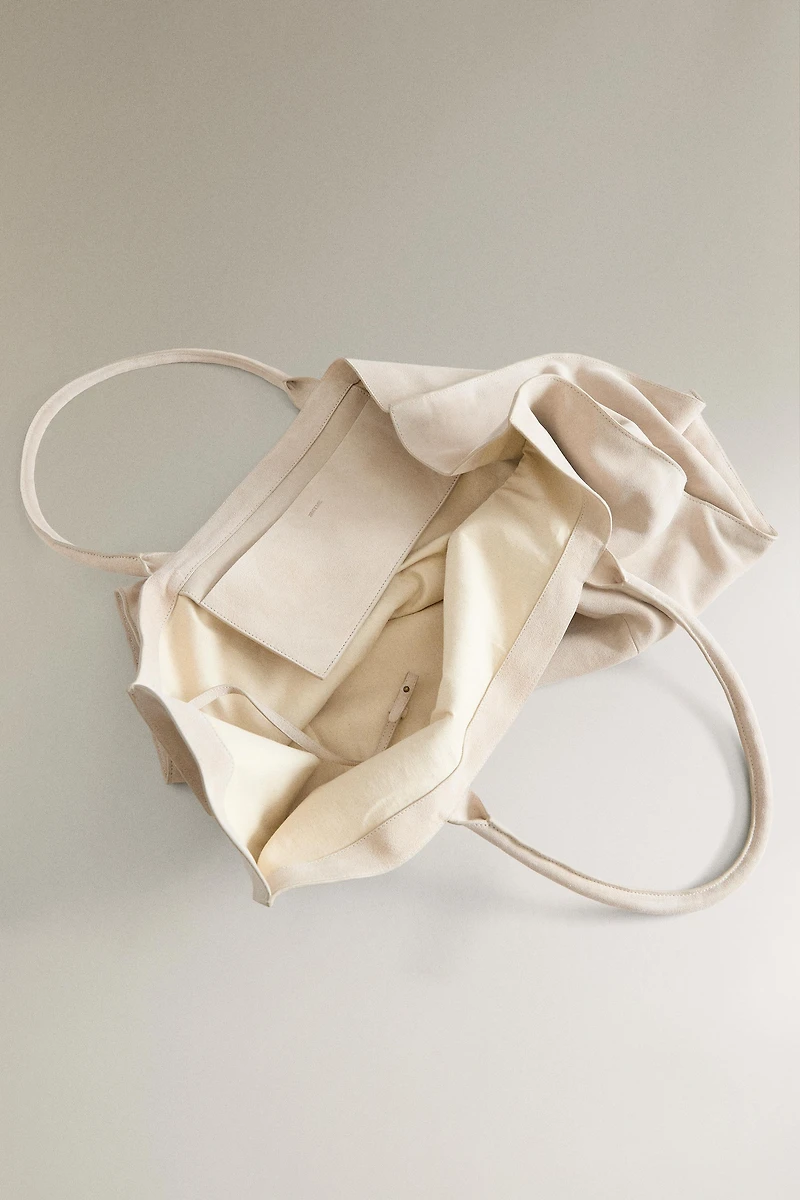 LARGE SPLIT SUEDE TOTE BAG