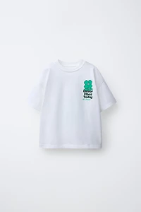 TEXT AND CLOVER PRINT T-SHIRT