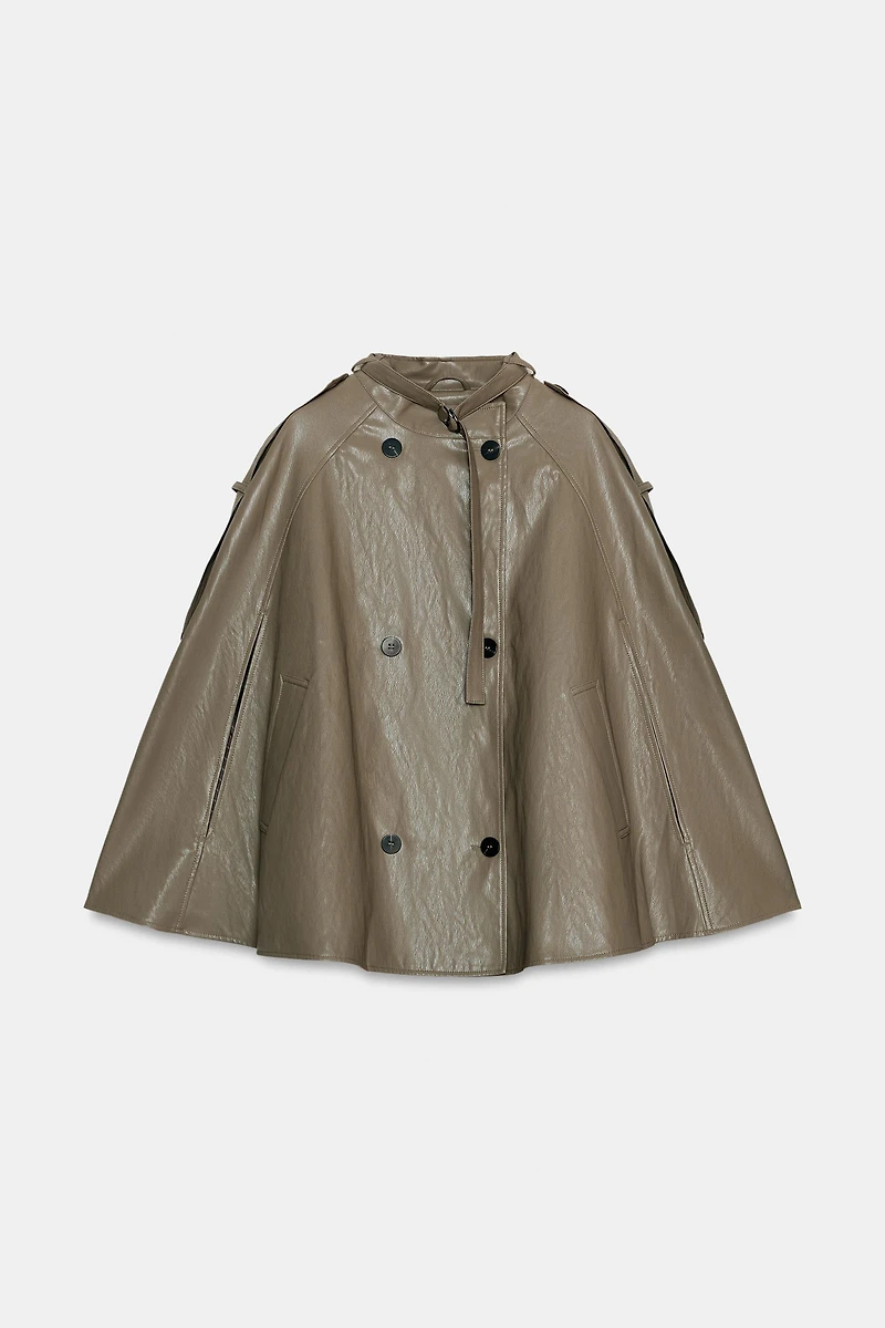 ZW COLLECTION FAUX LEATHER CAPE JACKET