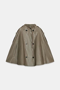 ZW COLLECTION FAUX LEATHER CAPE JACKET