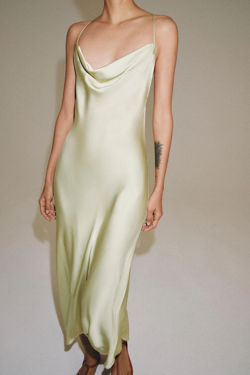SATIN SLIP DRESS ZW COLLECTION