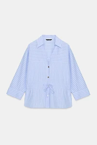 CHEMISE À RAYURES AVEC LACETS