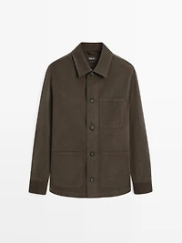 Twill overshirt with pockets