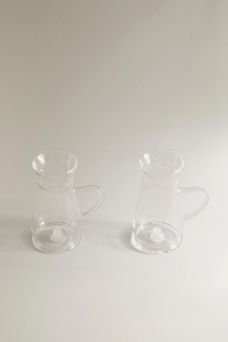 ENSEMBLE SALIÈRE ET POIVRIÈRE EN BOROSILICATE