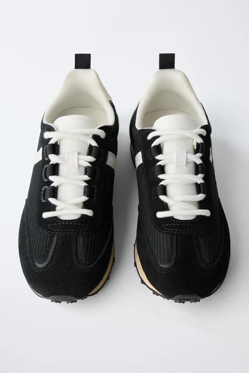 BASKETS SPORT CROÛTE DE CUIR