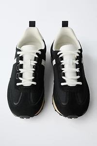 BASKETS SPORT CROÛTE DE CUIR