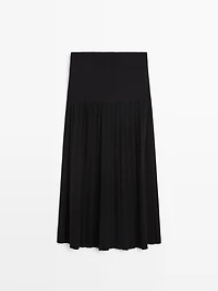 Midi skirt with box pleats