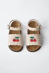 CROCHET CHERRY SANDALS