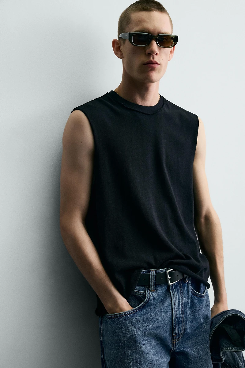 COTTON KNIT TANK TOP