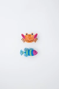 TWO-PACK FISH AND CRAB HAIR CLIPS