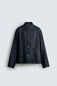 100% LINEN REGULAR FIT OVERSHIRT