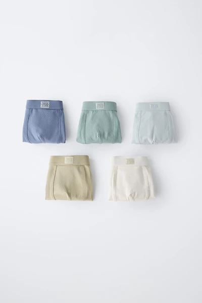 6-14 YEARS / FIVE-PACK OF BOXERS WITH LABEL