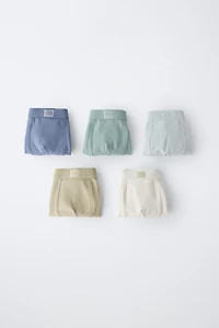 6-14 YEARS / FIVE-PACK OF BOXERS WITH LABEL