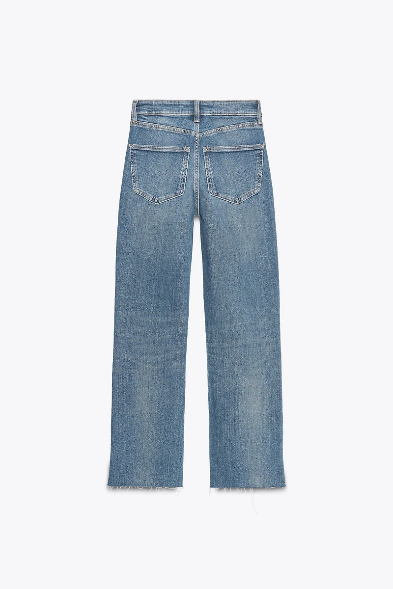TRF HIGH-WAISTED CROPPED FLARE JEANS