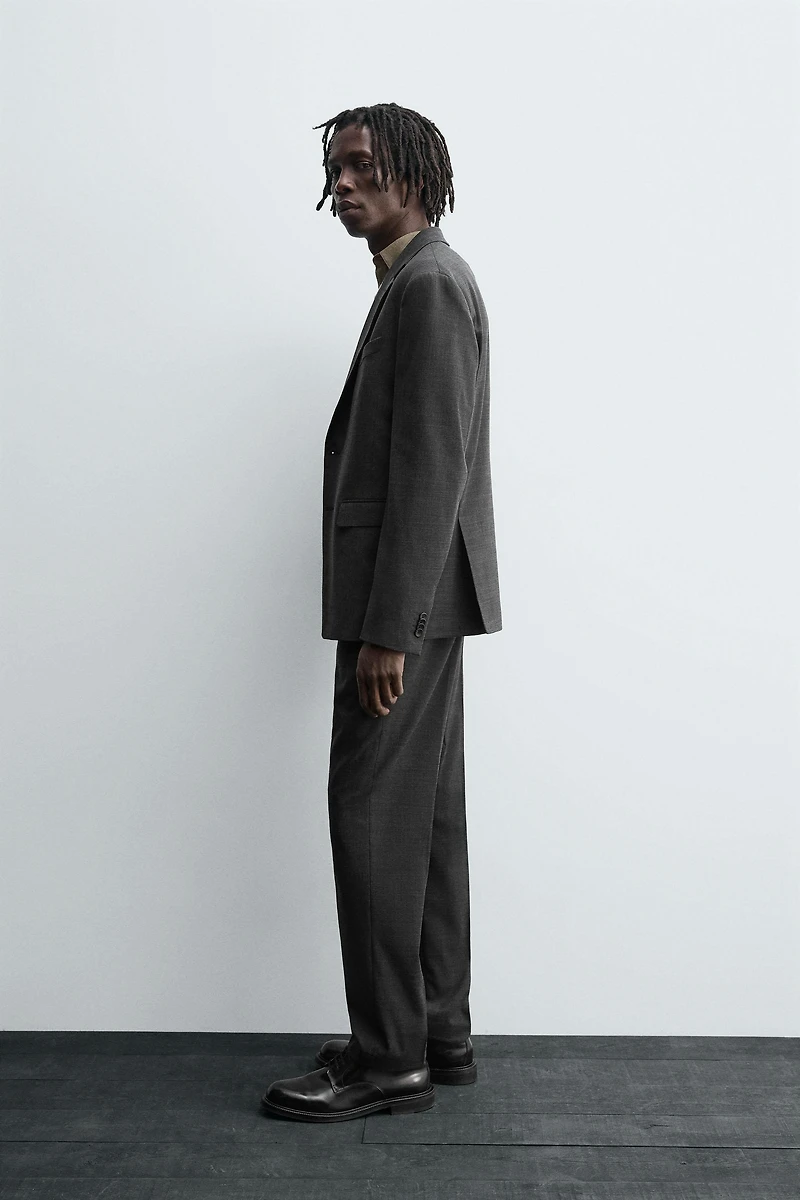 TEXTURED SUIT PANTS