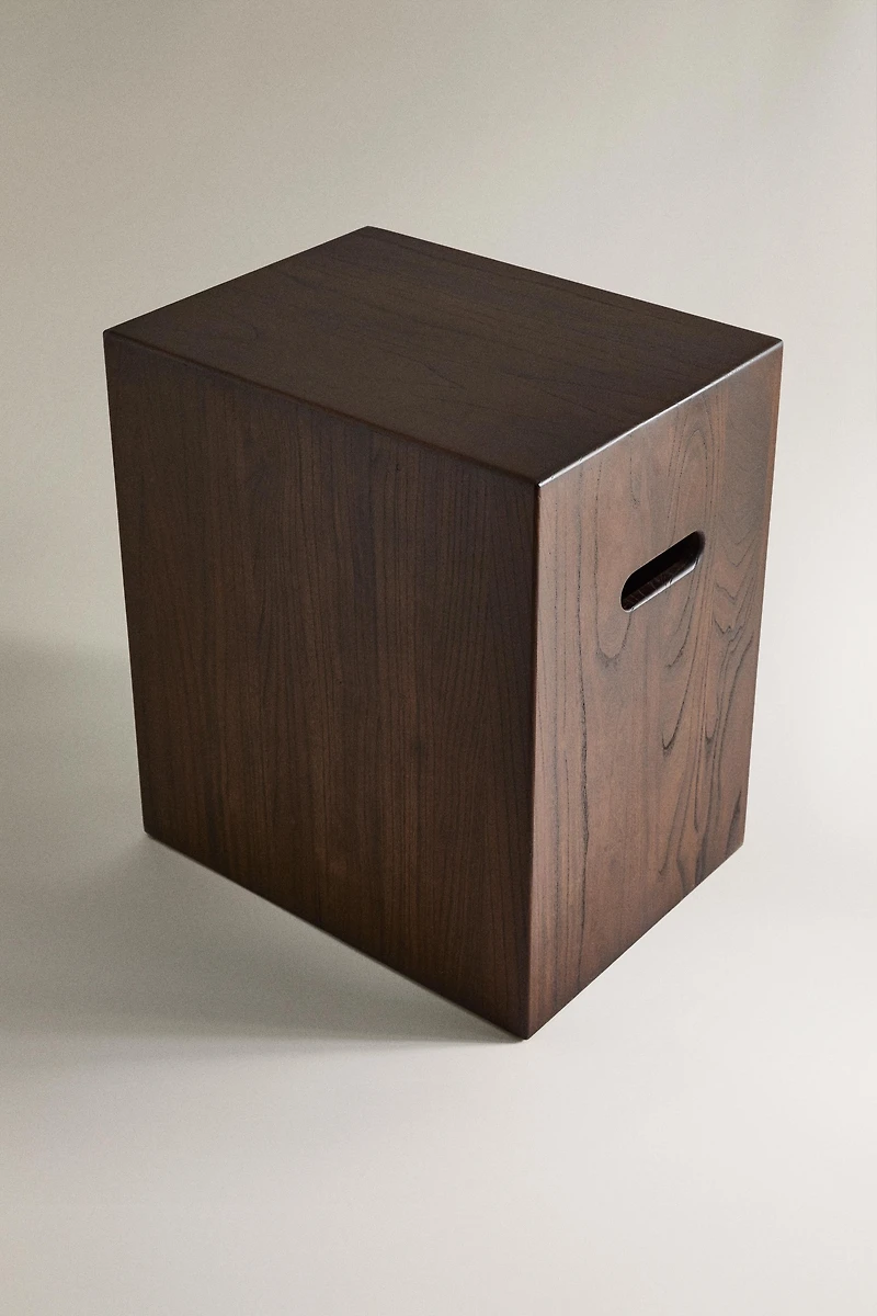 WOODEN CUBE SIDE TABLE