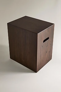 WOODEN CUBE SIDE TABLE