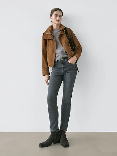 Jean slim cropped mid-rise