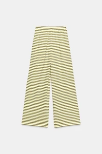 STRIPED COTTON AND LINEN PANTS