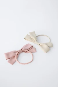 TWO-PACK OF HAIR TIES WITH BOWS