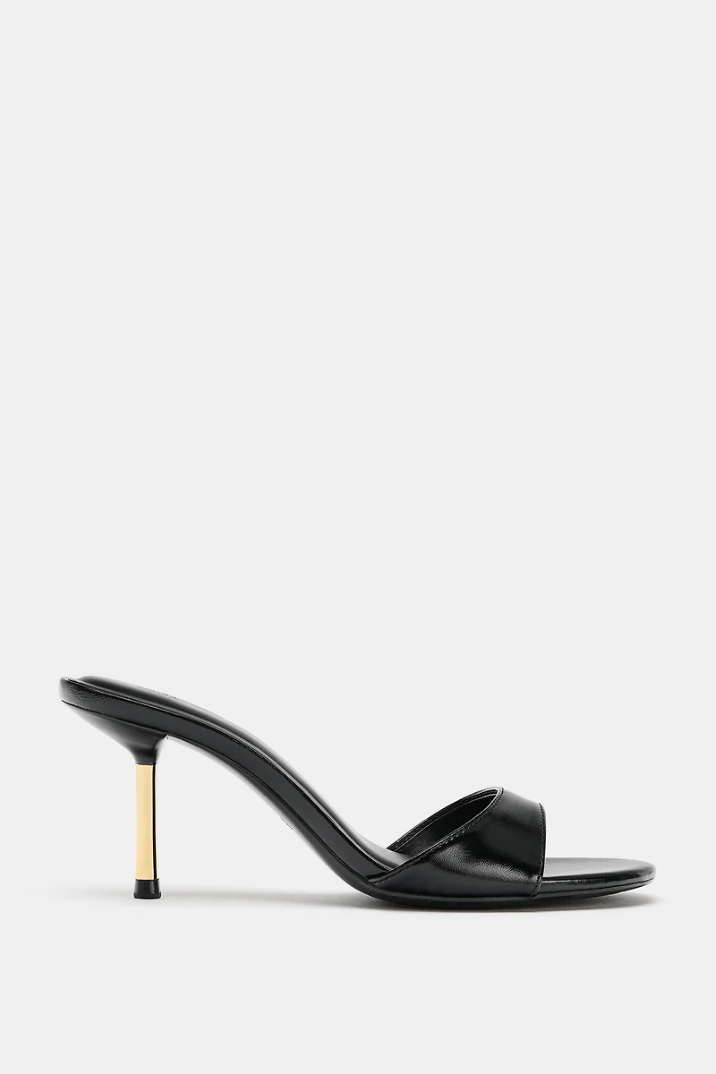 METALLIC HEELED SANDALS