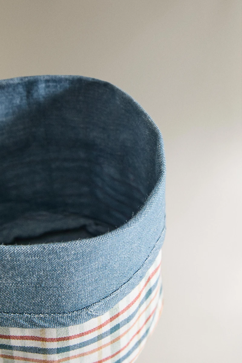 PLAID COTTON BREAD BASKET