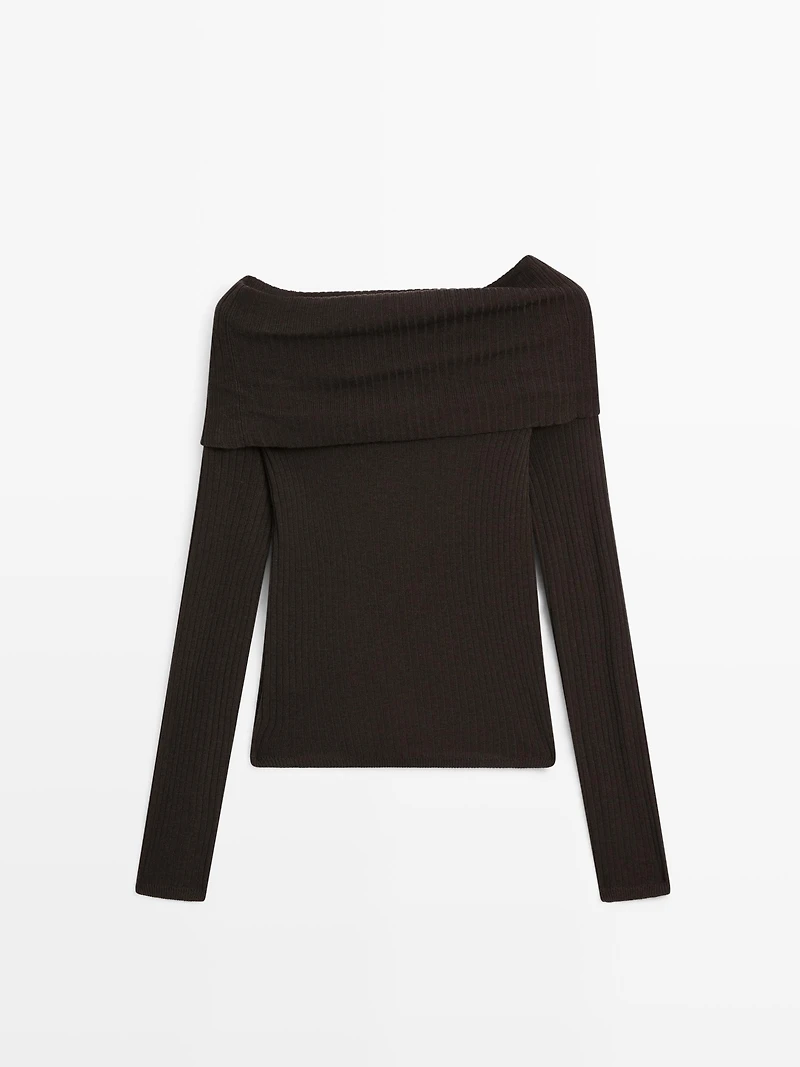 Ribbed knit sweater
