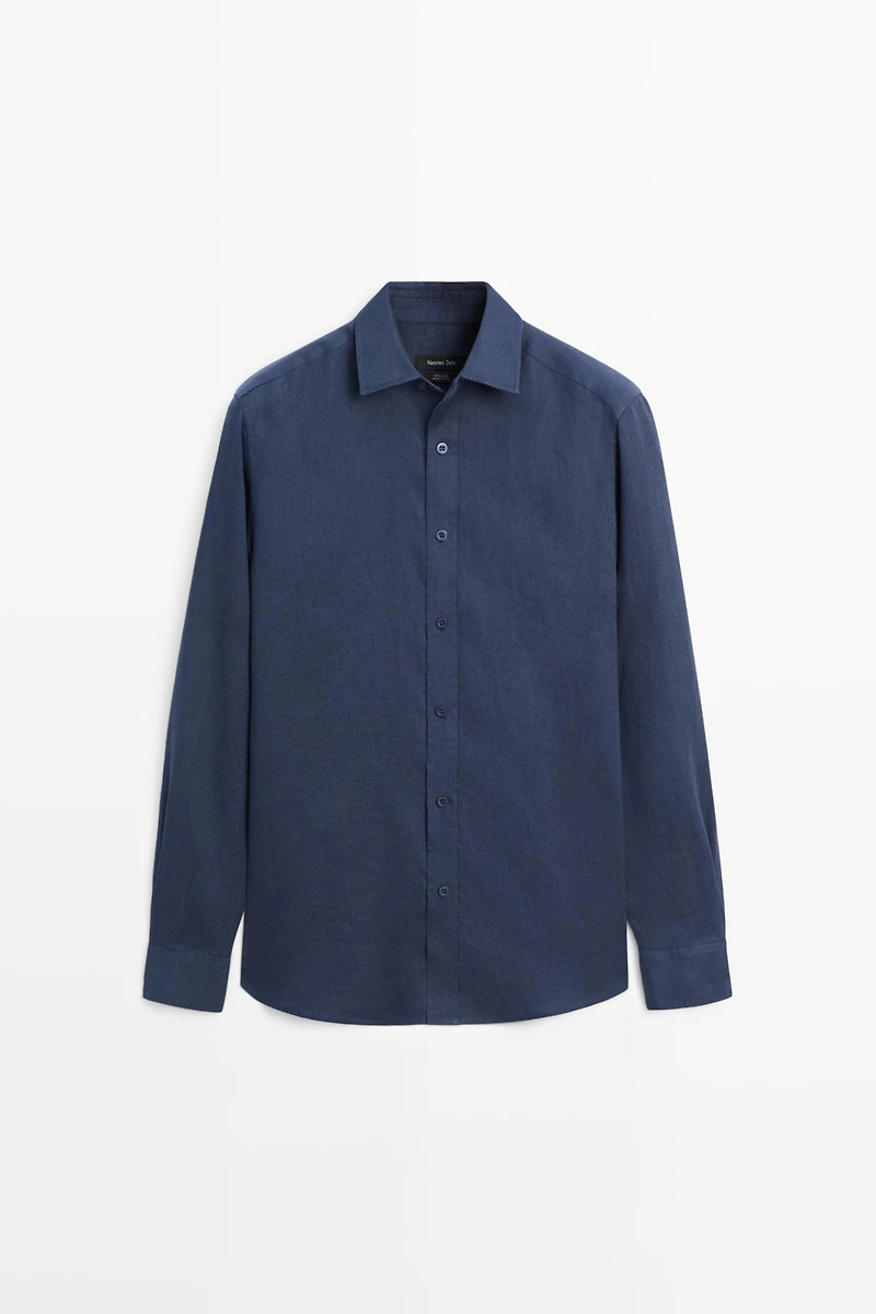 Slim fit 100% linen shirt