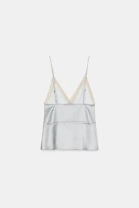 SATIN EFFECT LACE TOP