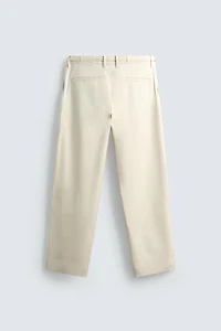 TWILL TEXTURED BELT PANTS