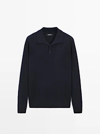 Pull en maille à col camionneur boutonné