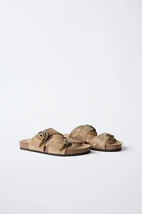 EMBROIDERED DOUBLE STRAP SANDALS