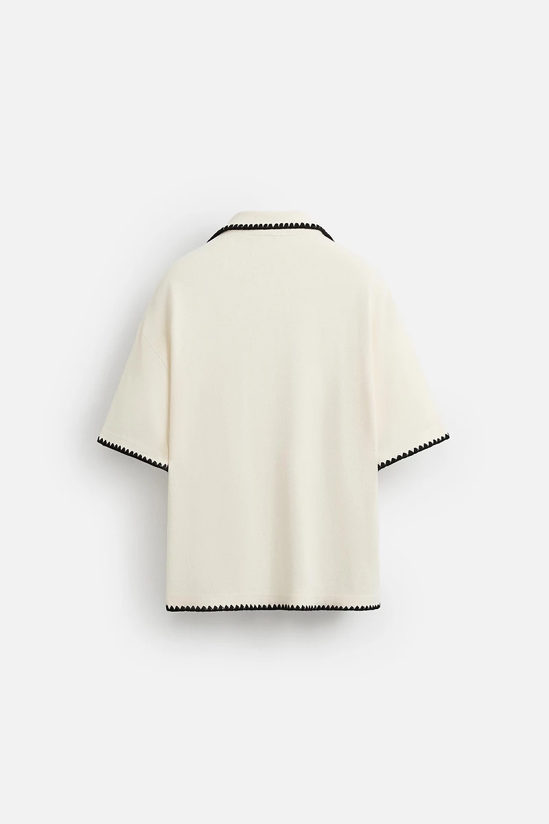 CONTRAST TRIM SHIRT