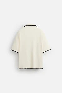 CONTRAST TRIM SHIRT