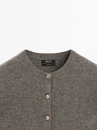 100% wool cardigan with gold buttons