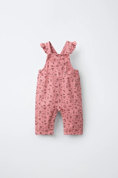 FLORAL TWILL OVERALLS