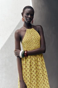 PRINTED MIDI DRESS