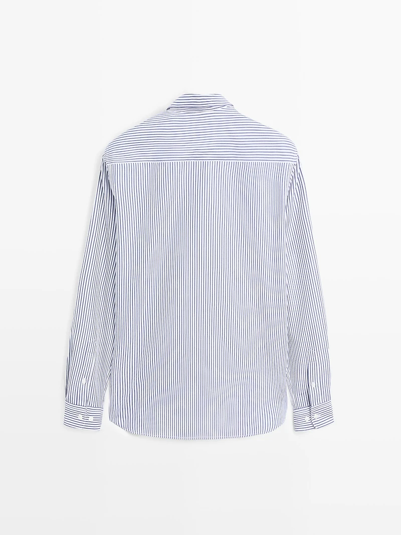 Regular fit striped 100% cotton shirt