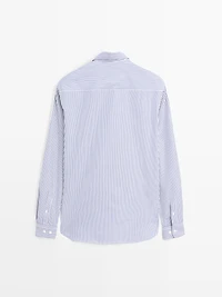 Regular fit striped 100% cotton shirt