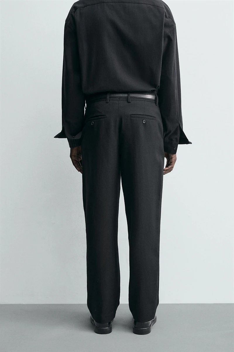 100% WOOL STRAIGHT FIT PANTS