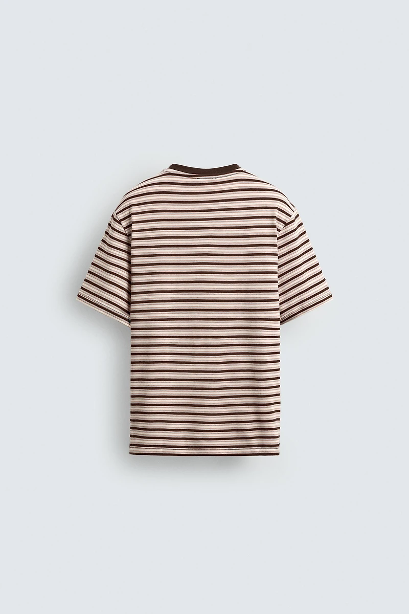 T-SHIRT JACQUARD RAYURES CONTRASTE