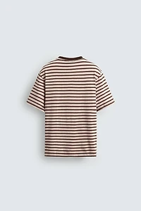 T-SHIRT JACQUARD RAYURES CONTRASTE